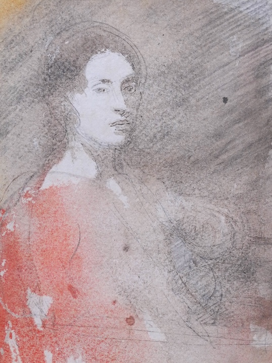 Ambrose McEvoy, 1878-1927, A half-length portrait of a nude figure seated in a chair